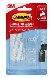 Command Mini Hooks Clear